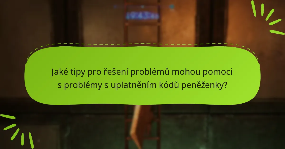 Jaké jsou často kladené otázky ohledně uplatnění kódů peněženky?